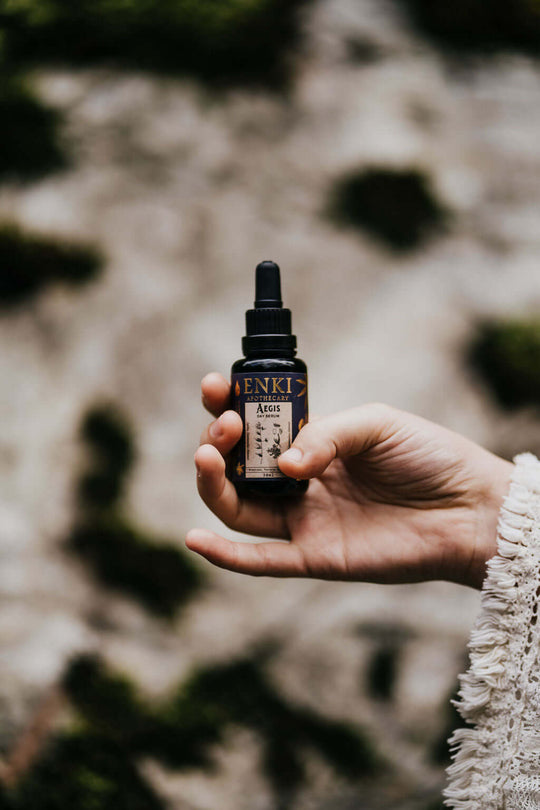 organic skincare serum in violet